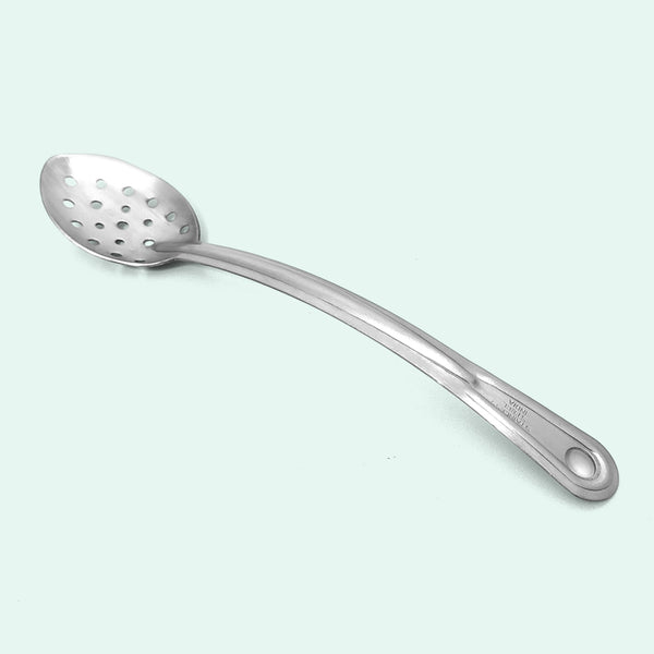 CURVED HANDLE PERFORATEDSPOON 13" - Bhalaria Metal Forming