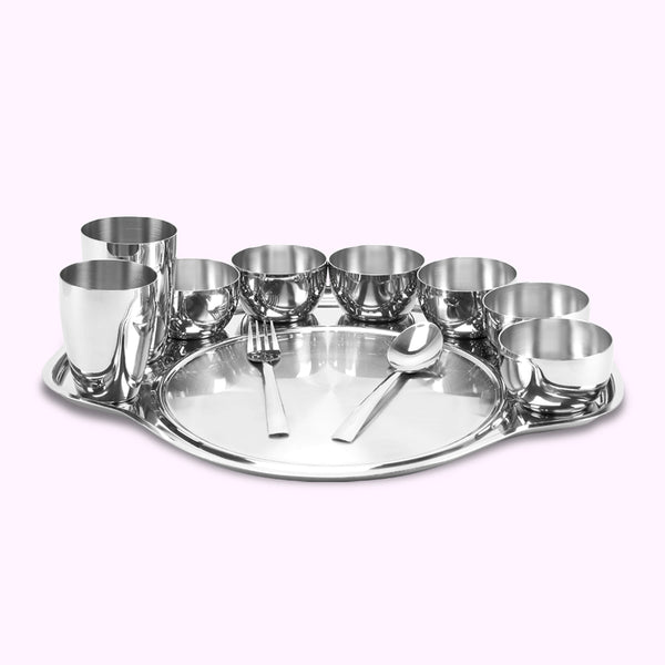 Deluxe Rajbhog Dinner Set 11Pcs Bhalaria Metal Forming