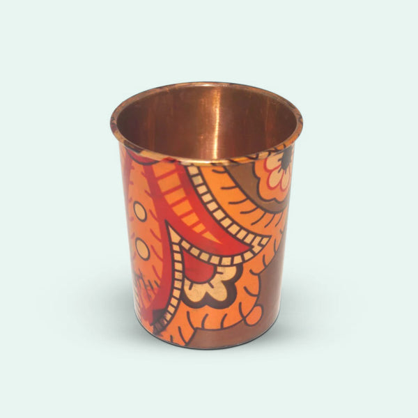 Copper Glass Printed 275 Ml - Bhalaria Metal Forming